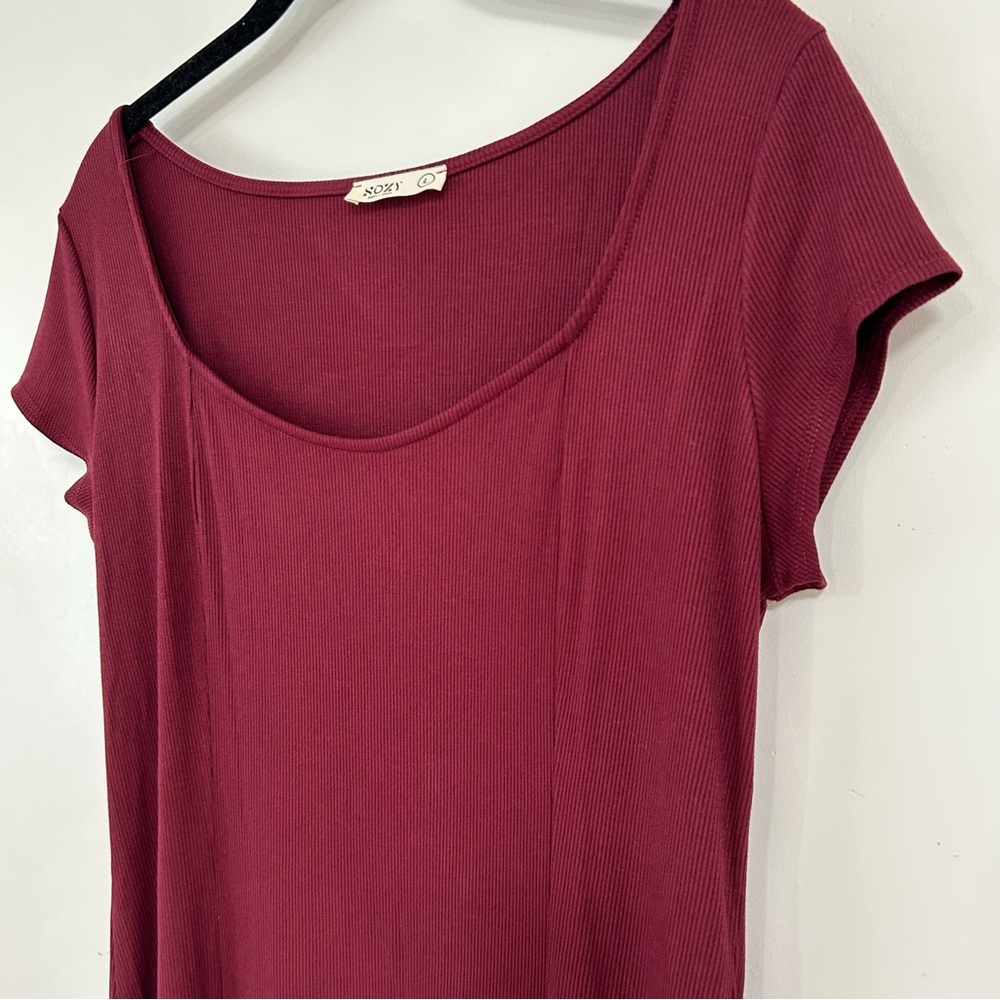 SOZY Burgundy Maxi Dress size 10 - Picture 7 of 9